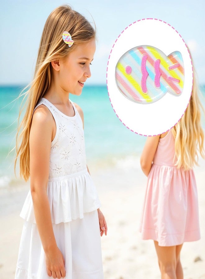 DOPENSPI 12PCS Small Fish Hair Clips, Colorful Kawaii Fish Clip Fun Fishes Shaped Alligator Clips Fun Plaid Fishes Marine Themed Barrettes Sea Animal Hair Accessories for Women Girls - Image 5